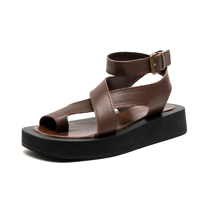AIYUQI Sandals Women Genuine Leather 2025 Summer New Clip Toe Sandals Ladies Roman Women Shoes Muffin Sandals WHS MTO - Image 9