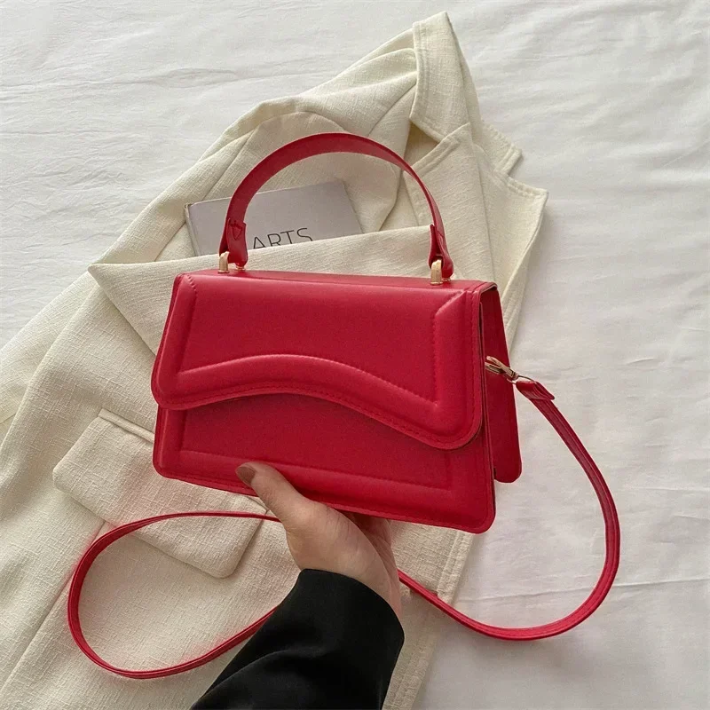 High Quality PU Leather Handbag Purse Women's Bag Solid Color Shoulder Crossbody Bags Lady Messenger Small Tote for Women Girls - Image 4