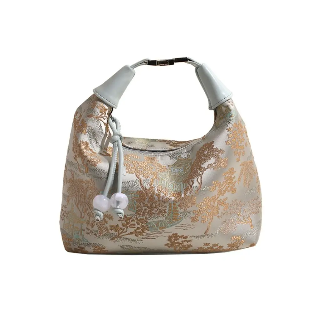 4 Colors Embroidered Chinese Style Handbag Zipper Canvas Pea Purses Adjustable Luxury Cheongsam Bag Work - Image 8