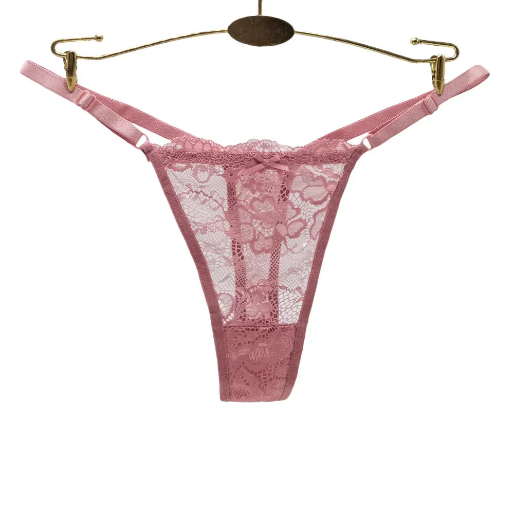 3PCS Adjustable Sexy Transparent Thong Panties Women Lace Underwear Low Waist Female T-back String Underpants - Image 3