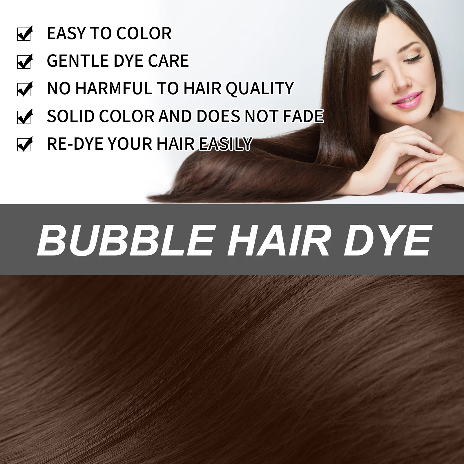 Long Lasting Bubble Hair Dye Shampoo Natural Ginger Color Hair Dye Moisturize Dry Hair Strengthening Back To Black Hair Colored - Image 4