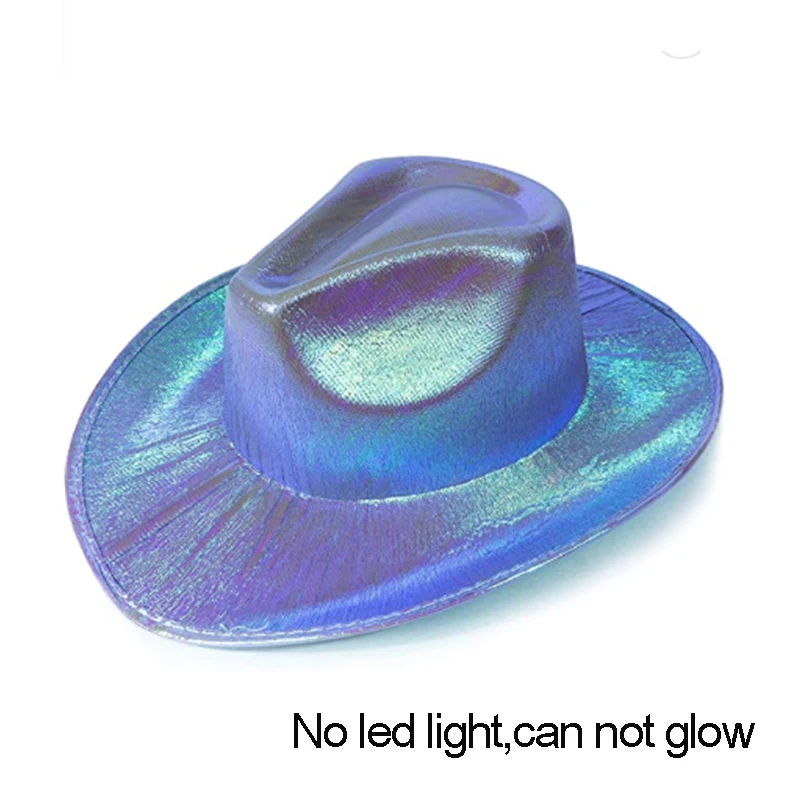 New Arrival Pearlescent Cowboy Hat Dance Costume Decorate Glowing Cowgirl Cap Glowing For Neon NightClub - Image 24