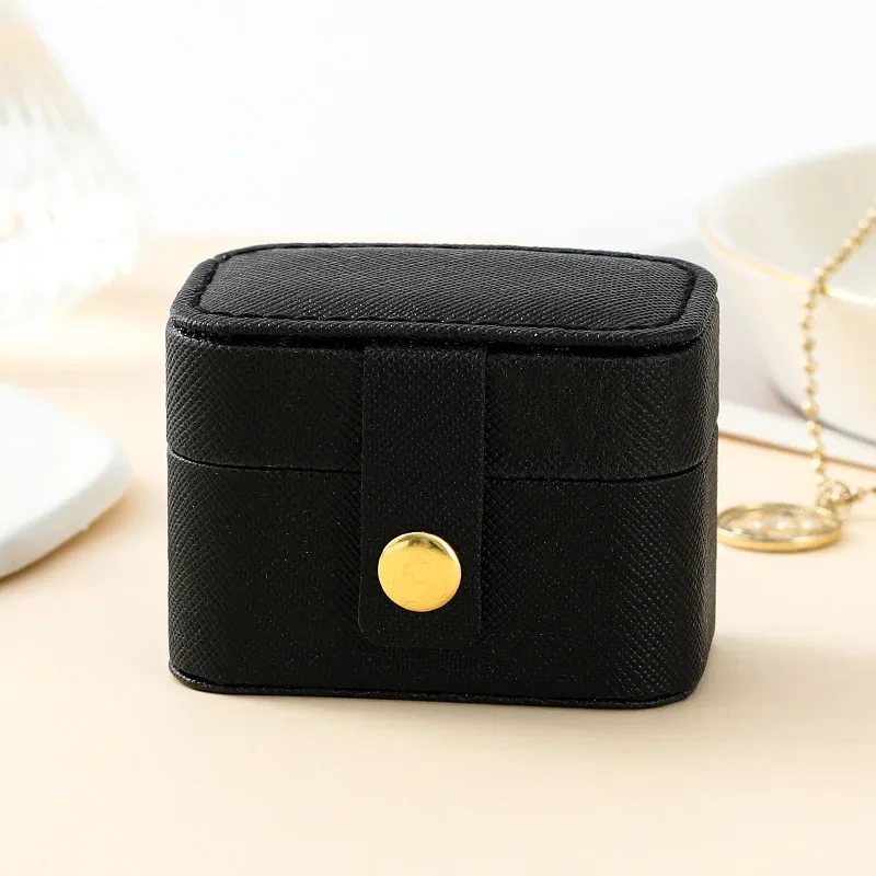 Mini Ring Box Portable Small Jewelry Organizer Display Travel Simple Mini Gift Case Boxes Leather Earring Necklace Holder - Image 8