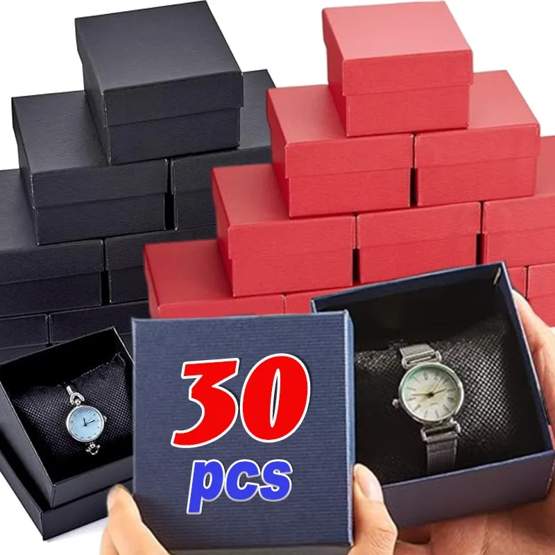 5-30pcs Packaging and Display Watch Boxes Gifts Black Red Blue Paper Storage Box Bracelet Paper Wholesale Jewelry Accessories