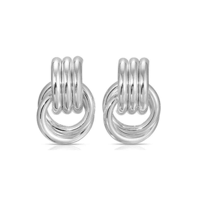 Vintage Texture Gold Plated Stainless Steel Earrings for Women Geometric Circle Twist Statement Earring Fashion Jewelry Bijoux - Image 20