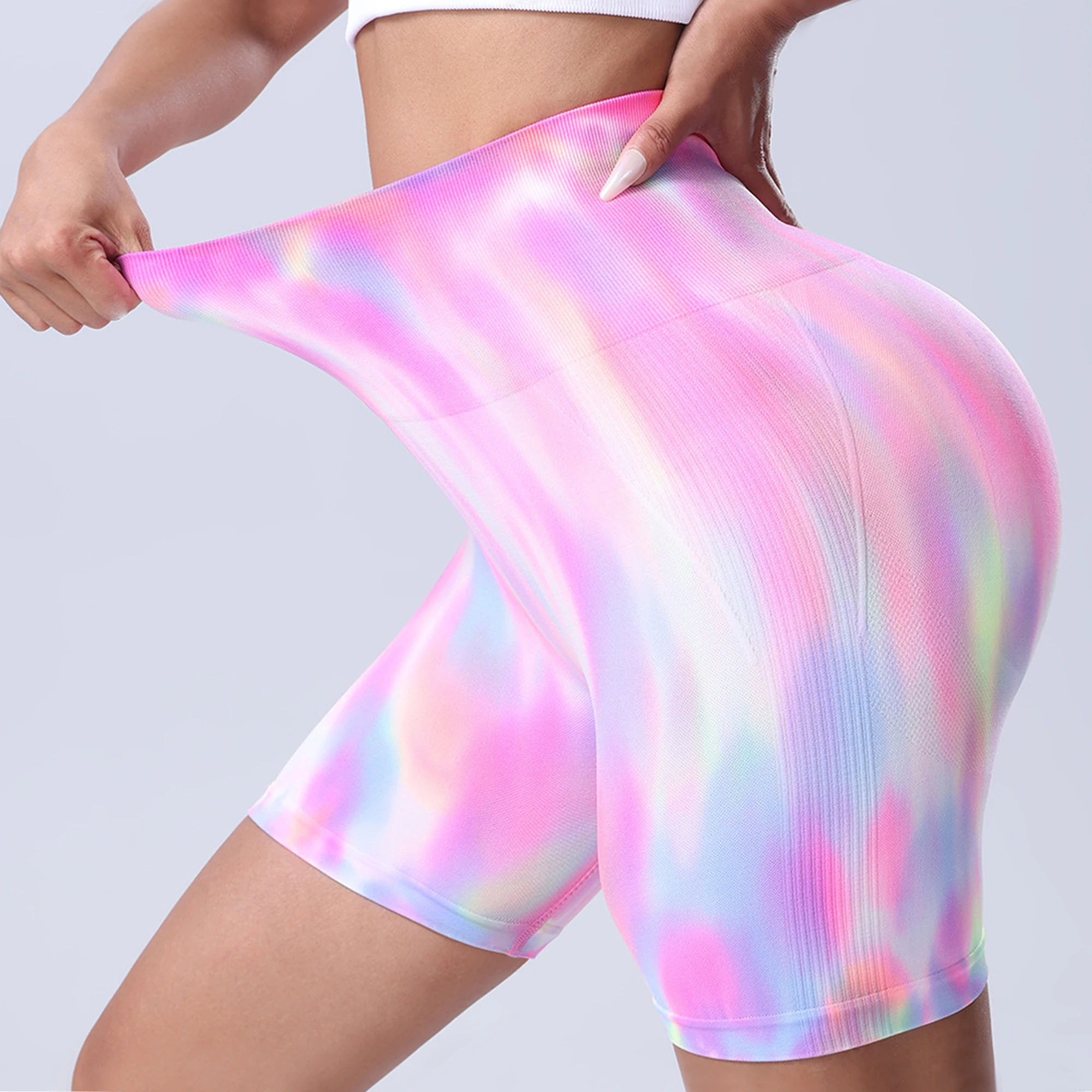 Seamless Aurora High Waist Sport Shorts Comfortable hip lift workout Pants for Women Fitness Running Cycling Yoga Leggings - Image 4