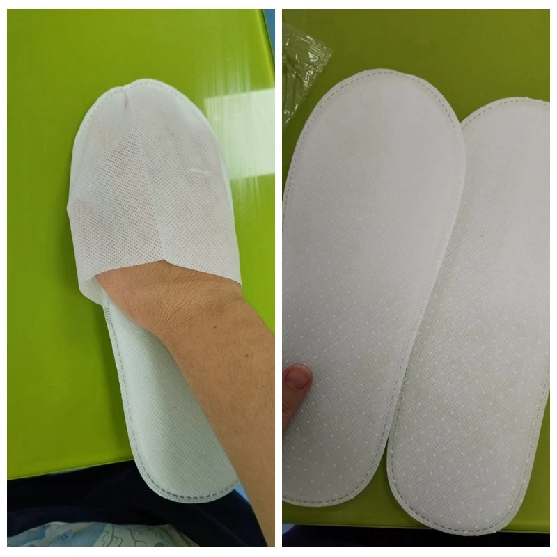 ASILETO 100 Pairs Of Disposable Slippers For Hotel Floor Indoor Guest Salon Non-slip Big Size White Grey - Image 6