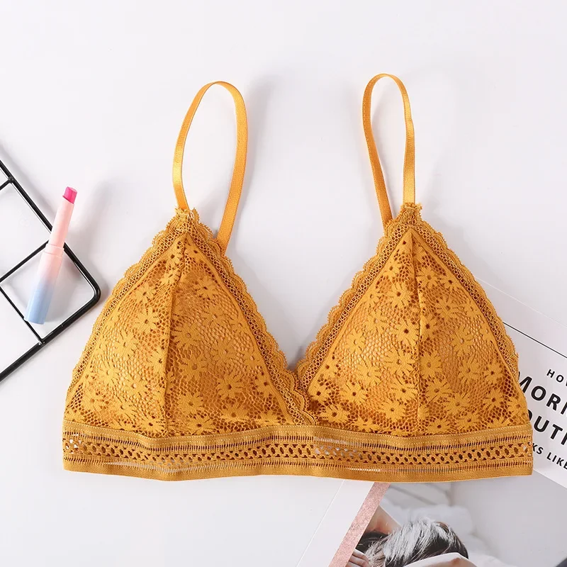 Sexy Floral Lace Bra Top For Women Push Up Female Lingerie breathable Bralette Removable Pad Thin Fashion New Wireless Bras - Image 9
