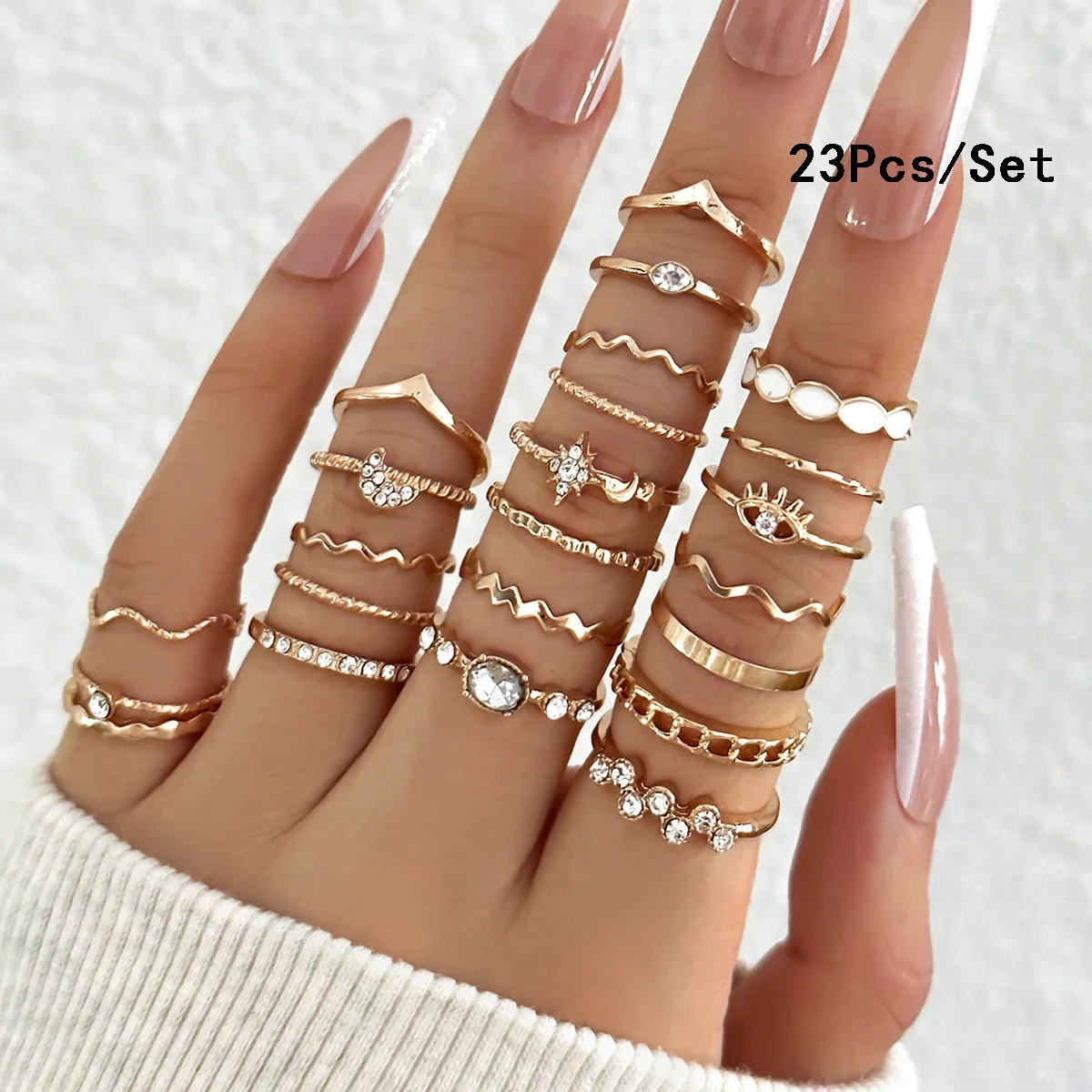 30Pcs Bohemian Geometric Knuckle Rings Set For Women Gold Silver Color Finger Ring Girls Fashion Party Jewelry Accessories - Image 12
