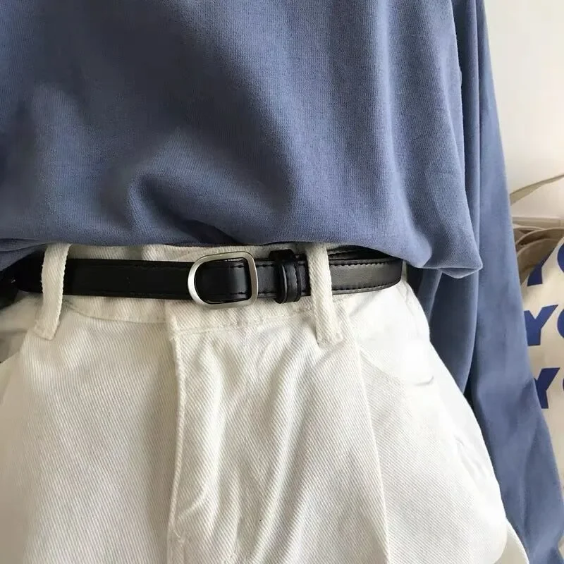 Luxury Leather Women Belts New PU Simple Metal Buckle Belt Girls Dress Jean Pants Waistband Belts for Lady Designer Brand - Image 4