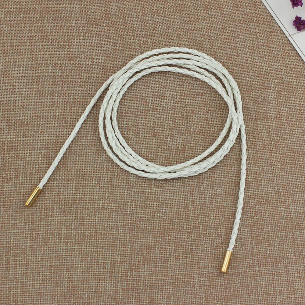 New Round Leather Rope Thin Belt Women Fashion Decorative Knotted Waist Rope Simple Self-Tie Skirt Coat Waist Belts Strap - Image 14