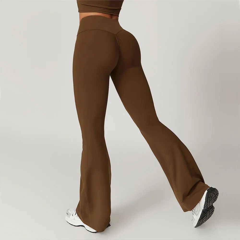 Belly Pants For Women Fitness Sport Bell Bottomed Leggings High Waist Elastic Yoga Leggings Gym Jogging Quick Dry Push Up Tights - Image 2