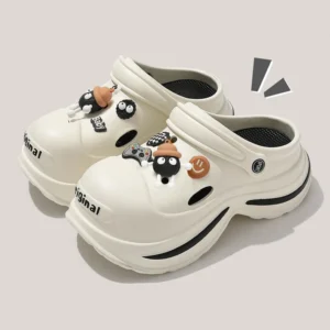 BASATU Summer Women's Sandals Cartoon Clogs EVA Soft Slipper Thick Bottom Sandals For Women Outdoor Fashion DIY Garden Sandals