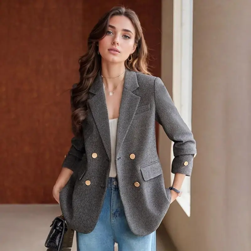 Luxury Brand Blazers Women Clothing Autumn Winter Jacket Button Office Ladies Coat Design Jacket Long Sleeve Outerwear Suits New - Image 3