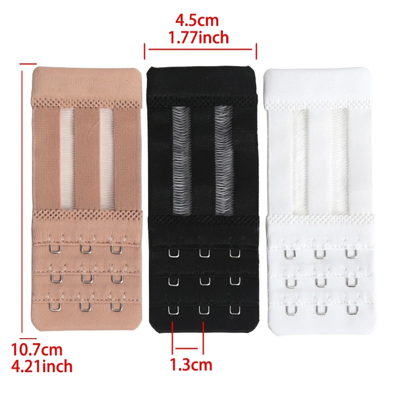 3 Pieces 3 Rows with 3 Hook Extension Straps Comfortable Adjustable Bra Band Women Lingerie Underwear Bra Extender Accessories - Image 4