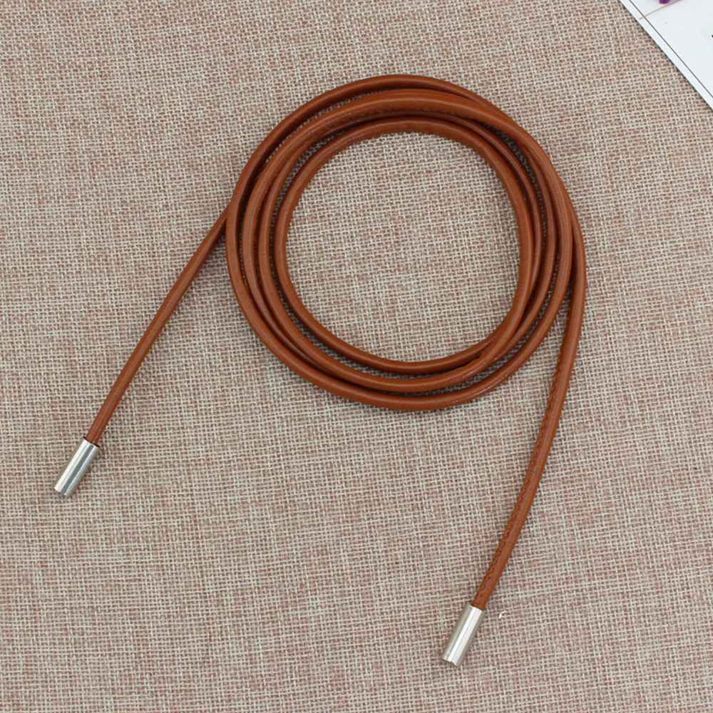 New Round Leather Rope Thin Belt Women Fashion Decorative Knotted Waist Rope Simple Self-Tie Skirt Coat Waist Belts Strap - Image 7