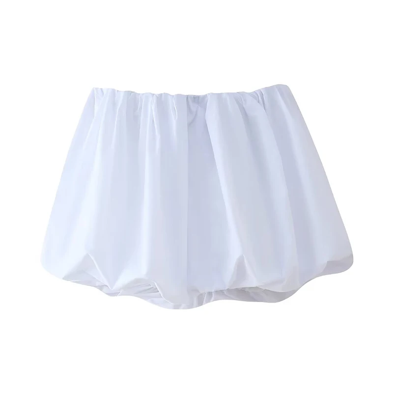 Koekop Women's Fashion Balloon Skirt Pants Vintage High Waist Women's Chic Ladies Wipe Mini Skirt - Image 4
