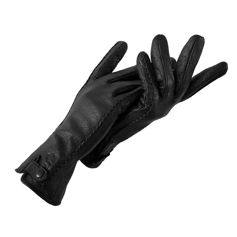 New Women's Gloves Genuine Leather Winter Warm Fluff Woman Soft Female Rabbit Fur Lining Riveted Clasp High-quality Mittens - Image 7