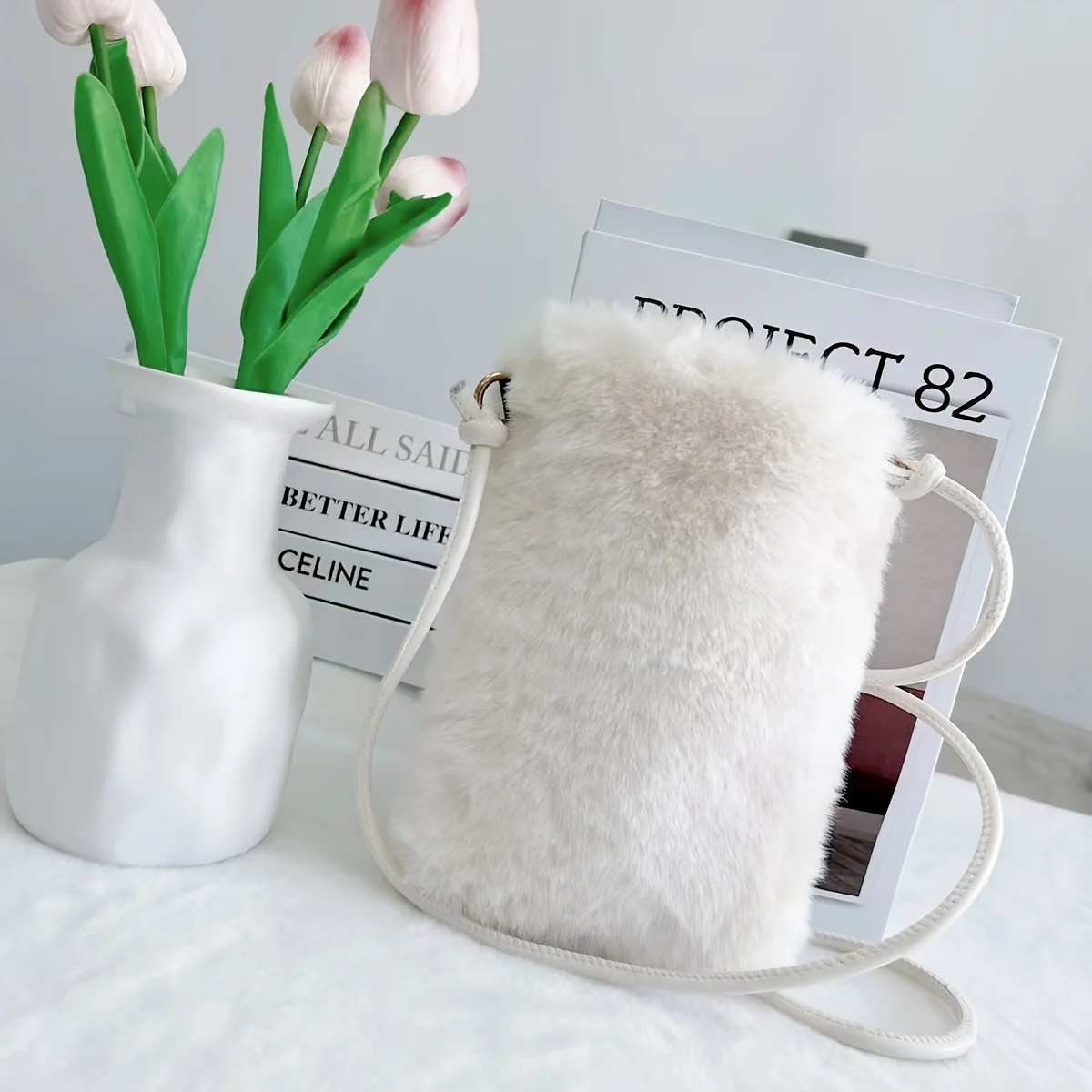 Women Handbags Fashion Plush Shoulder Bags Large Capacity Crossbody Bags for Women Phone Purse Small Flap For Autumn and Winter - Image 7