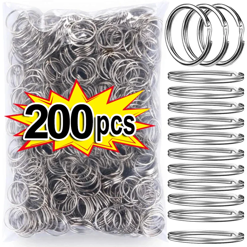20/200pcs Stainless Steel Key Ring Key Chain 25mm Round Flat Round Split Keychain Polished Metal Blank Circle For DIY Findings - Image 10