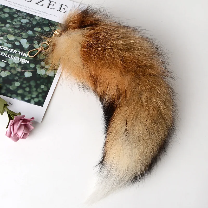 2024 New Fashion Fox Tail Keychain Wolf Tail Fur Tassel Bag Tag Black And Brown Pom Pom Charm Keyring Holder Strap Chain Gifts - Image 16