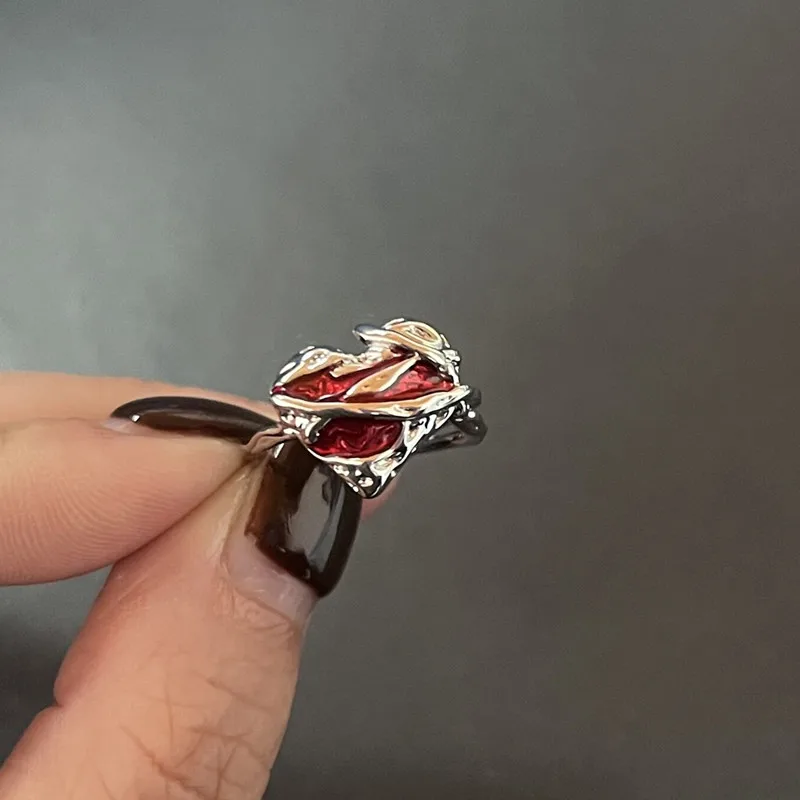 Y2K Crystal Rings Kpop Heart Adjustable Ring Irregular Geometry Punk Vintage Rings Set for Women Girls New Fashion Jewelry - Image 9