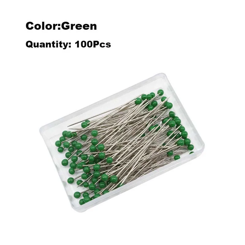 100Pcs/Box 38mm Sewing Pins Glass Ball Multicolor Head Pins Straight Quilting Heads Pins DIY Crafts Sewing Fabric - Image 17