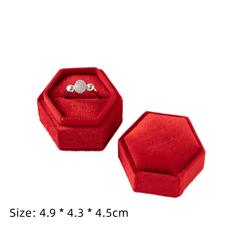 Square Engagement Velvet Earring Ring Packaging Box Jewelry Organizer Valentine Day Gift Case Ring Display Storage Wholesale - Image 14