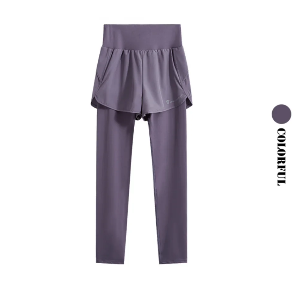 DRUR Women Gym Cropped Trousers Summer Lightweight 2 in 1 Yoga Pants Female High Waist Sports Leggings Fitness Running Tights - Image 10