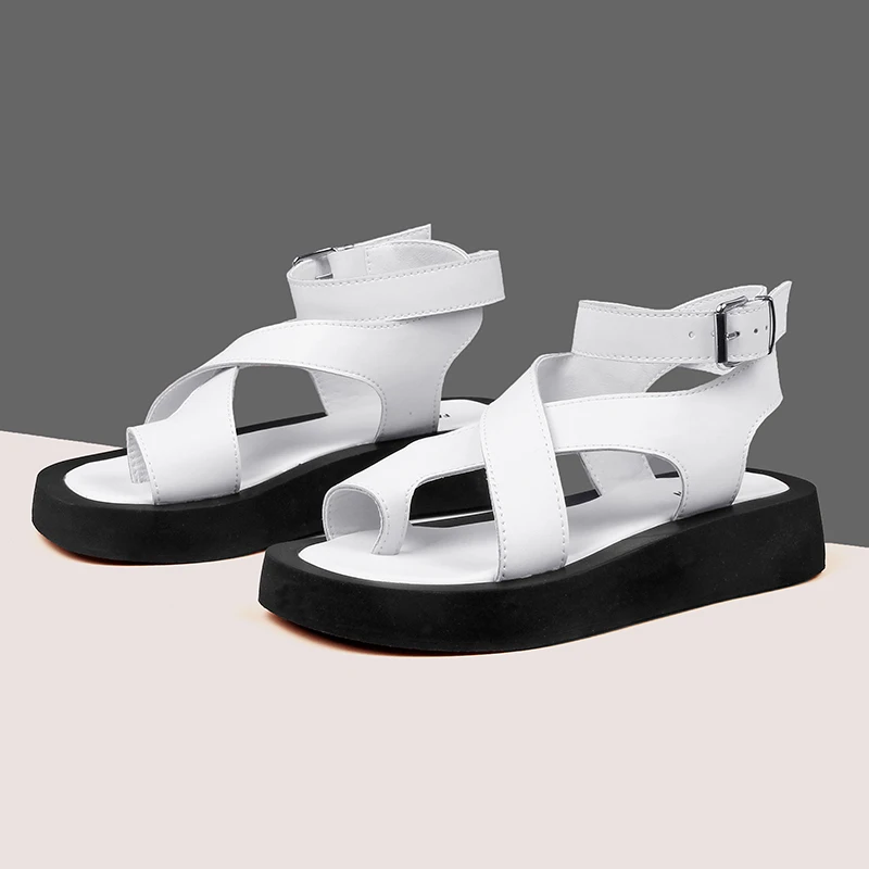 AIYUQI Sandals Women Genuine Leather 2025 Summer New Clip Toe Sandals Ladies Roman Women Shoes Muffin Sandals WHS MTO - Image 5