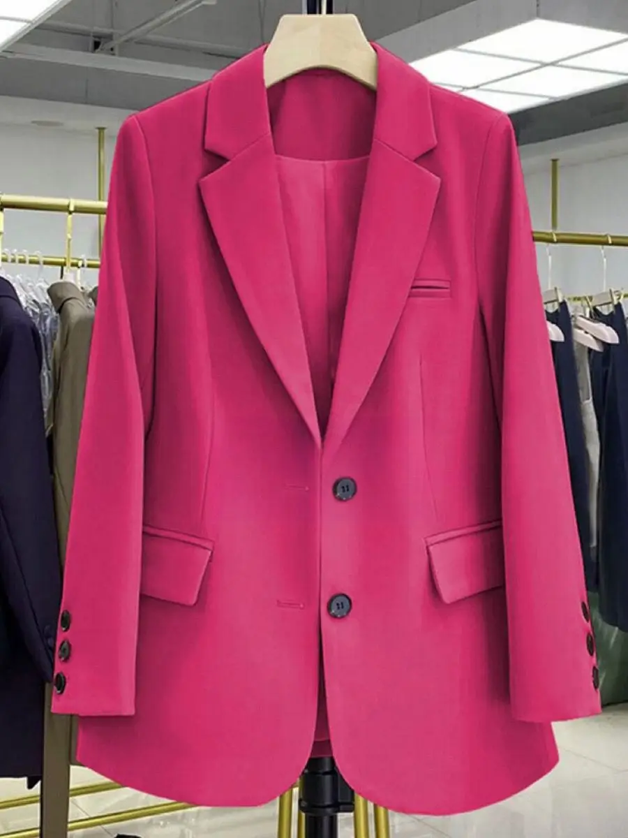 2024 New Red Suit Coat Women's Korean Style Loose Single Breasted Blazers Office Female Temperament Blazers Jacket Outwear Tops - Image 21