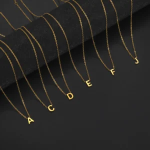 Cazador Minimalist Initial A-Z Letter Necklace for Women Alphabet Stainless Steel Choker Chains Jewelry Birthday Gift Wholesale