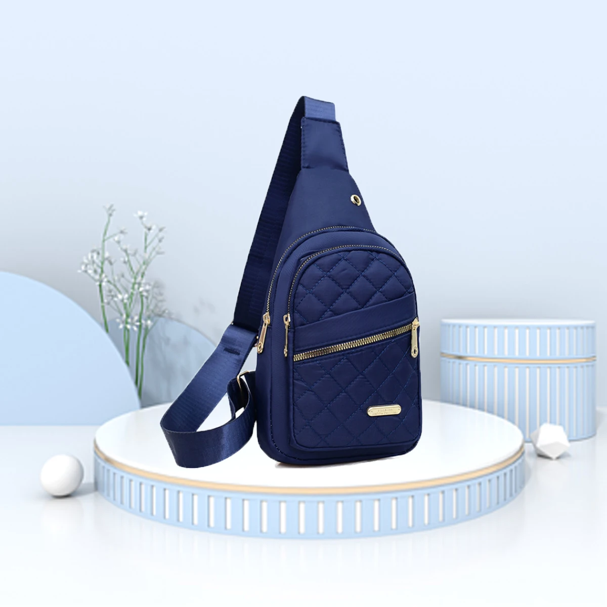Breast bag women casual fashion nylon fabric bag lightweight crossbody bag women's backpack - Image 3