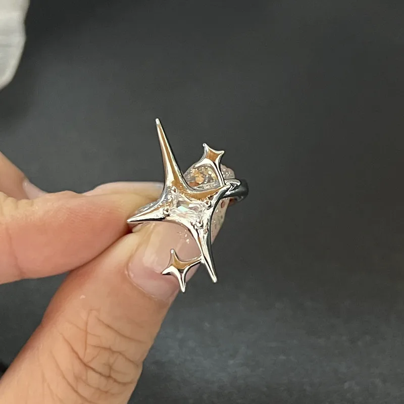 Y2K Crystal Rings Kpop Heart Adjustable Ring Irregular Geometry Punk Vintage Rings Set for Women Girls New Fashion Jewelry - Image 14