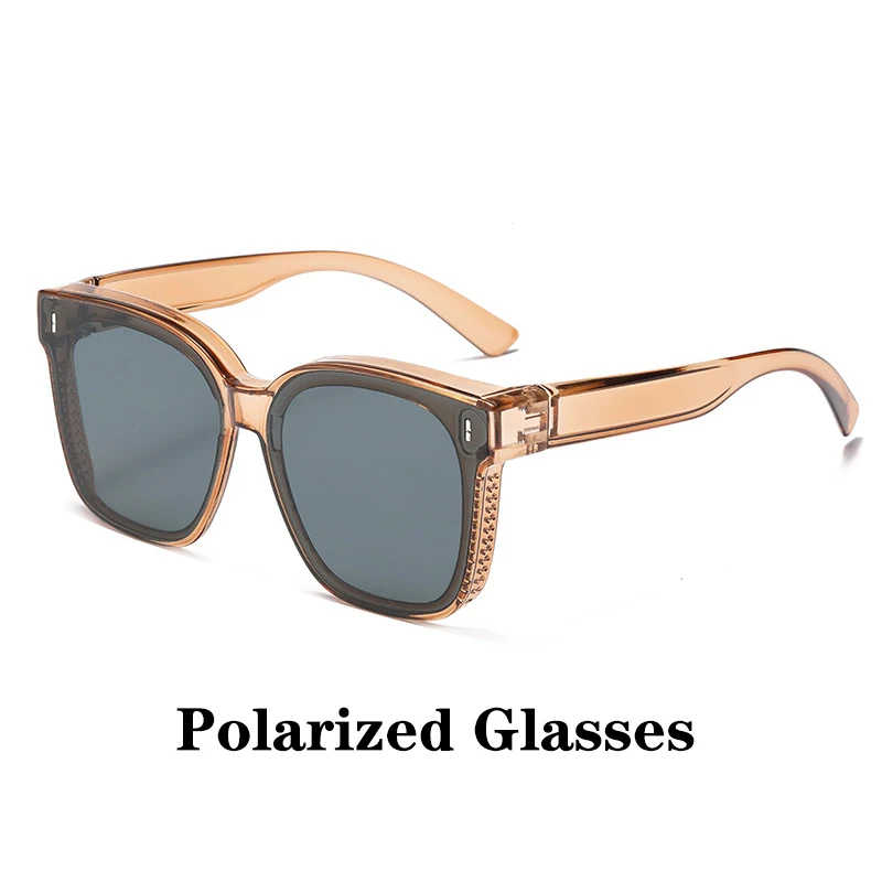 Fashion Square Polarized Sunglasses Cover Over Myopia Prescription Glasses Portable Men Women Vintage Fishing Driving Eyewear - Image 23