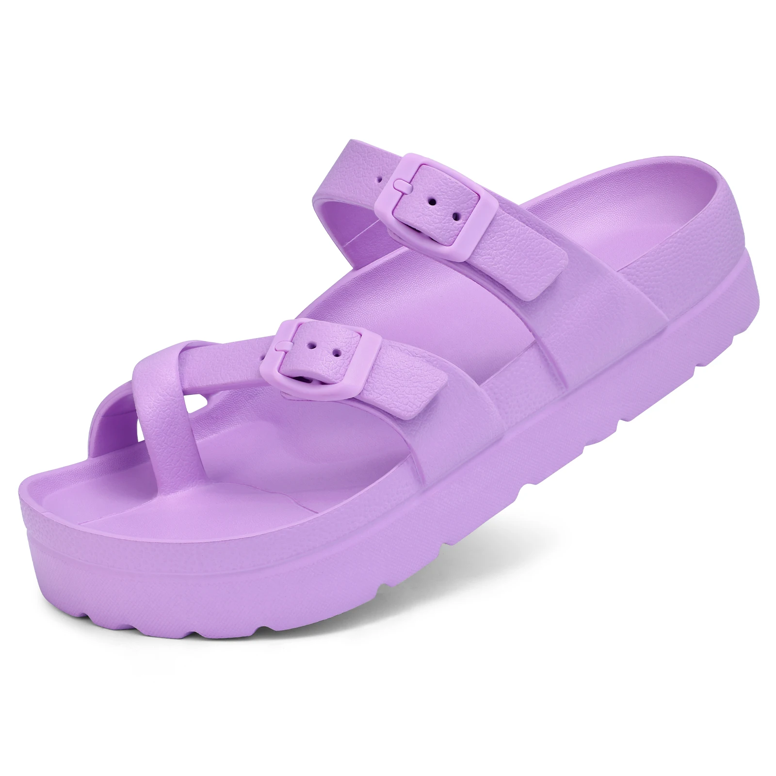 Bebealy Womens Platform Sandals with Arch Support Adjustable Buckle Beach Sandal Woman Comfort Lightweight Ultra Cushion Slides - Image 13