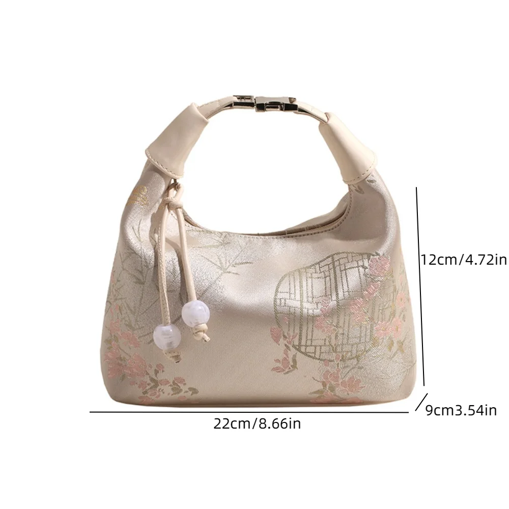 4 Colors Embroidered Chinese Style Handbag Zipper Canvas Pea Purses Adjustable Luxury Cheongsam Bag Work - Image 6