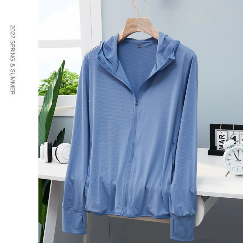 UPF50+ Sun Protection jacket women Ice Silk Hooded Coat for Summer Air Conditioning Clothing Breathable Solid Color - Image 11