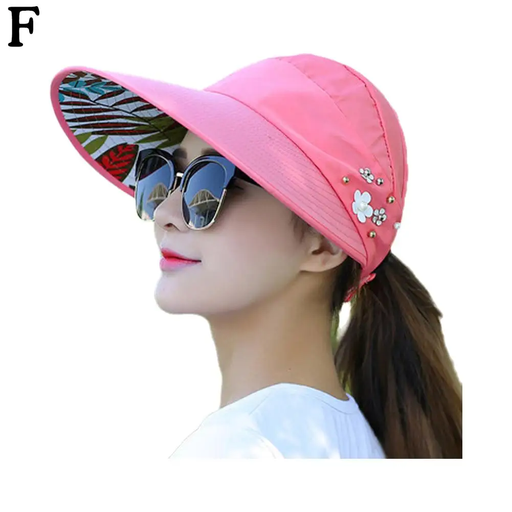 Fashion Womens Ladies Summer Vacation Wide Brim Foldable Sun Hat Anti-UV Beach Visor Caps Casual Hats - Image 11