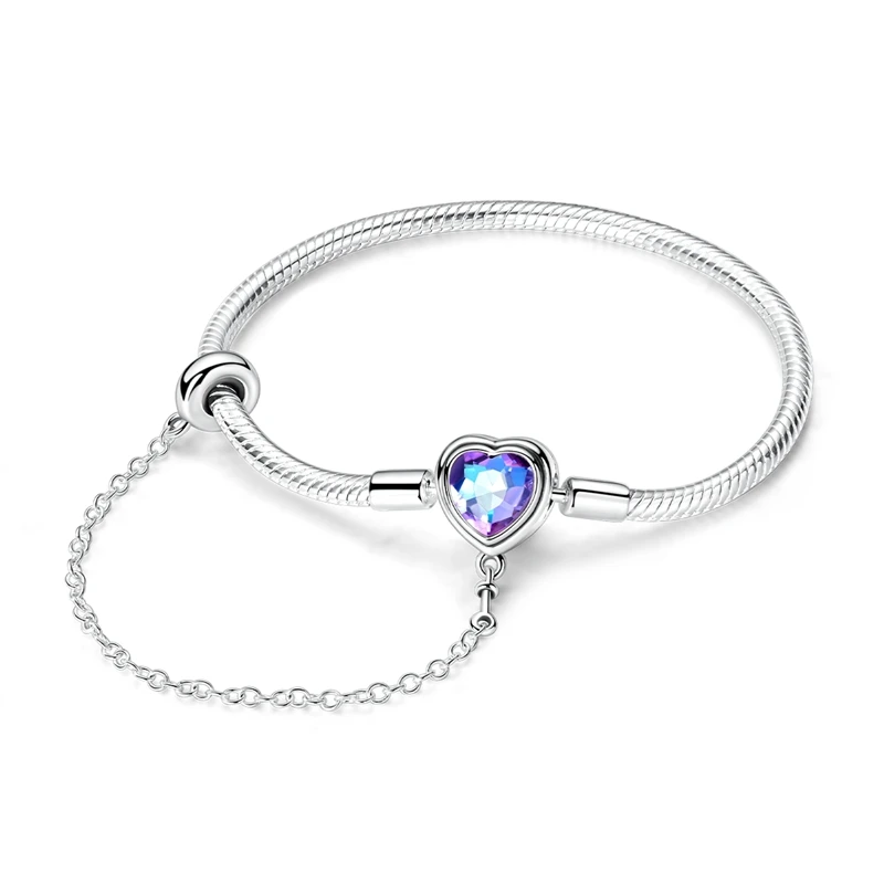 17-20CM Original 925 Sterling Silver Bracelets Clover Butterfly Cross Heart Bracelet Fit DIY Charms Beads Fashion Women Jewelry - Image 19