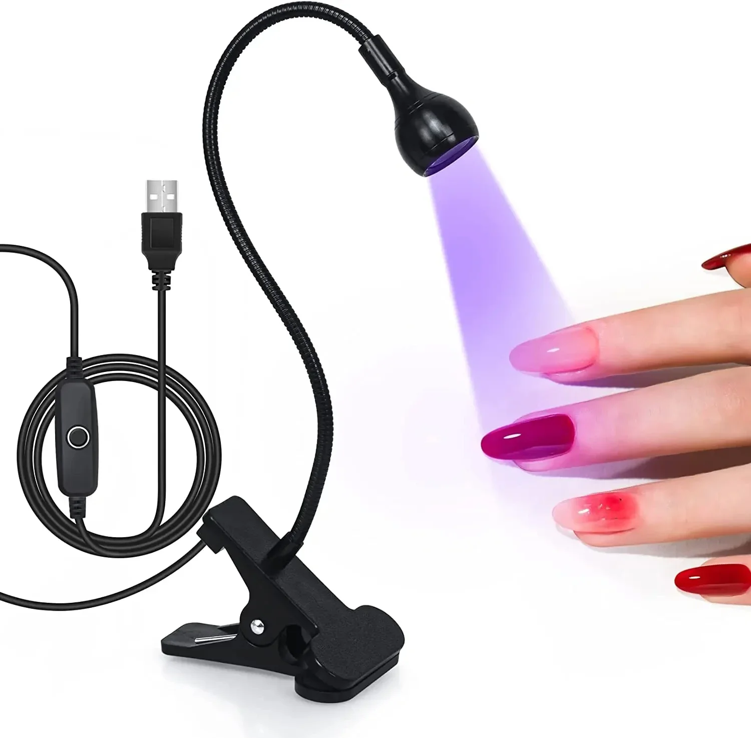 Nail Dryer Light UV Nail lamp 395nm Wavelength Clip-on Desk Mini USB For Gel Nails ongle Manicure Salon Tools - Image 7