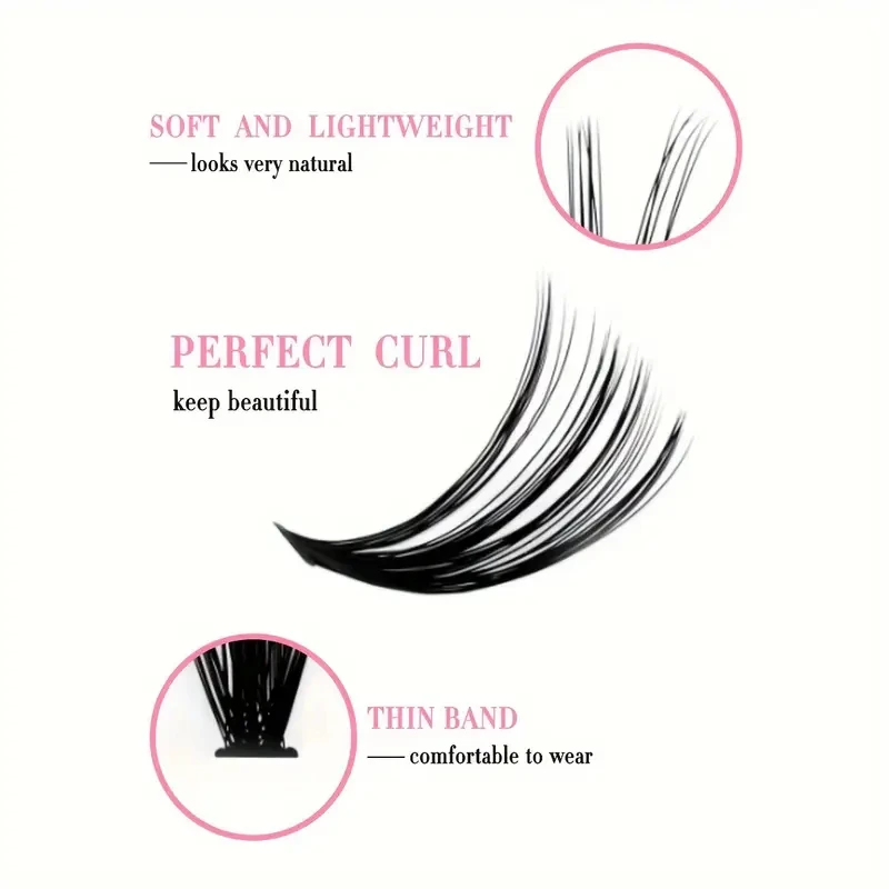 40D False Eyelashes, 200pcs 10mm/12mm/14mm Mix D Curling Cluster Lashes Individual Lash Extensions Soft And Natural False Eyelas - Image 6