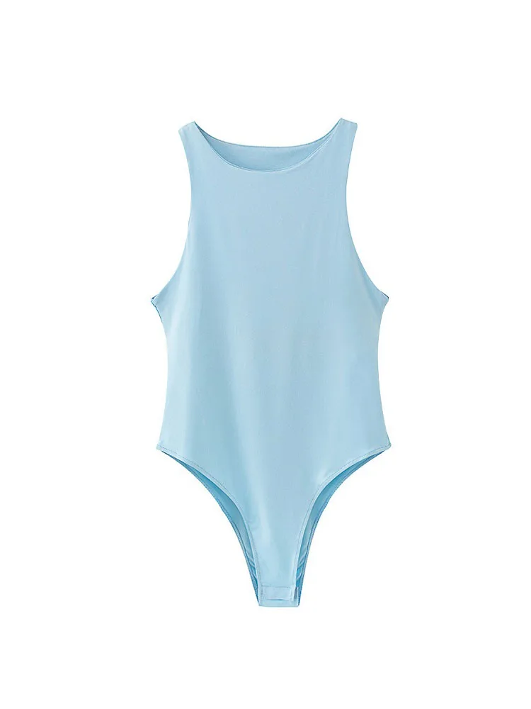 2025 summer solid sexy bodycon women bodysuits female 8 color green slim casual bodysuit chic lady club short playsuits femme - Image 4