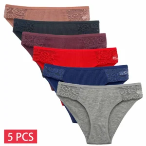 M-XL Woman Sexy Panty Briefs 5 PCS/Set Sexy Lace Female Underpants Women Cotton Underwear Panties