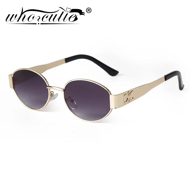 Retro Metal Frame Pilot Oval Sunglasses Women Men Brand Designer Vintage Round Sun Glasses Luxury 90s Green Lens Shades Male UV - Image 2