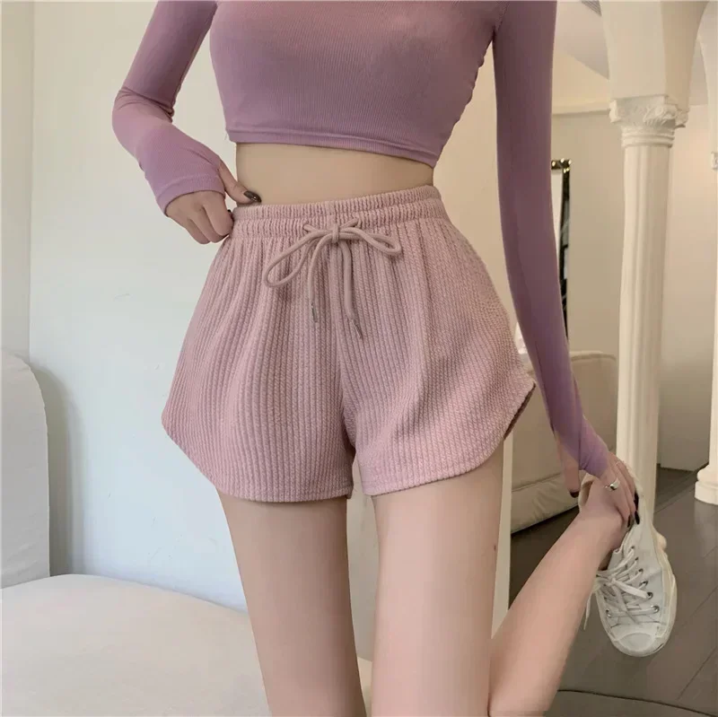 Women Gym Fitness Running Shorts Women's Summer Thin Style Loose Casual Large Size Wide Leg High Waist A-word Sports Hot Pants - Image 9