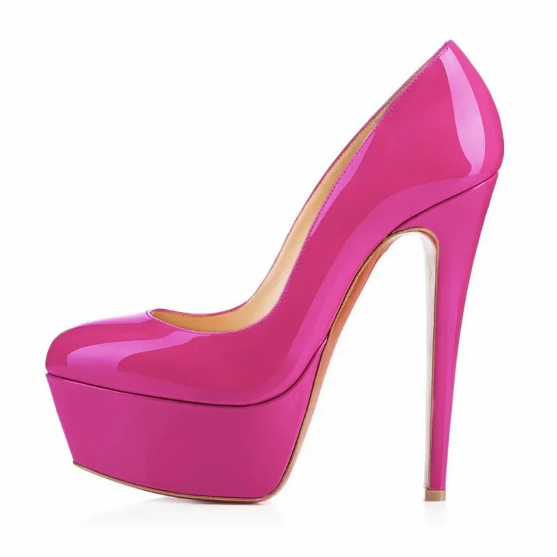 New Women Pumps Extremely High Heels Shoes14cm Sexy Patent Leather Woman Wedding Party Shoes Platform Stiletto Red 817-9PA - Image 12