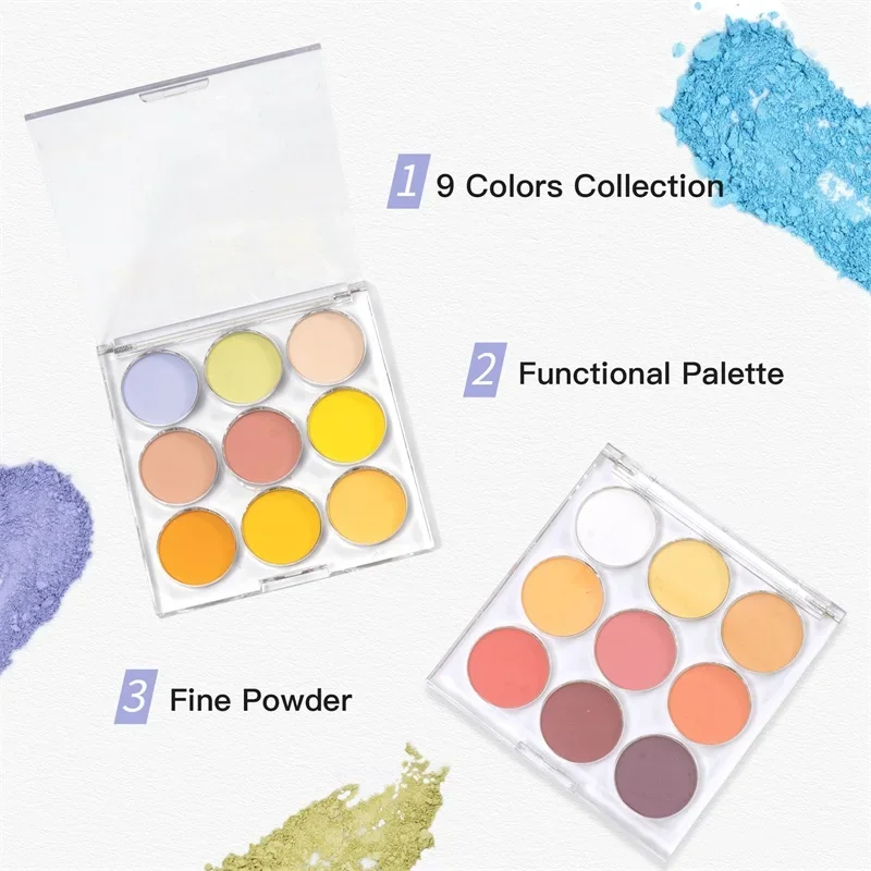 HNDO New Spring Summer 9 in 1 Case Solid Powder Gradient Powder Nail Glitter for Nail Art Decor Manicure Design Pigment Dust - Image 3