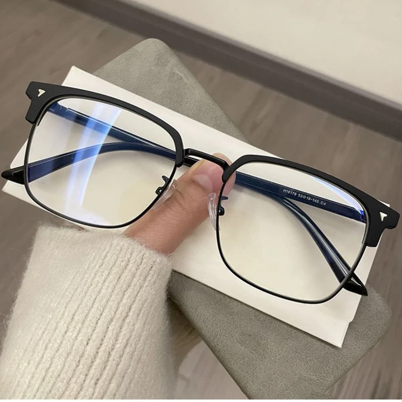 Blue Light Blocking Glasses for Men Women Retro Half Frame Computer Optical Vintage Square Eyewear Anti-radiation Eyeglasses - Image 4