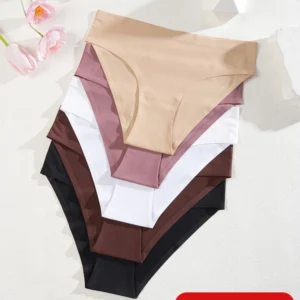 5Pcs/Set Traceless Low Rise Panties For Women Seamless Solid Color Ultrathin Underwear Female High Quality Breathable Lingerie